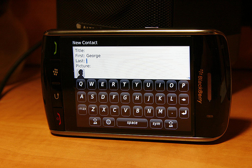 BlackBerry Storm клавиатура